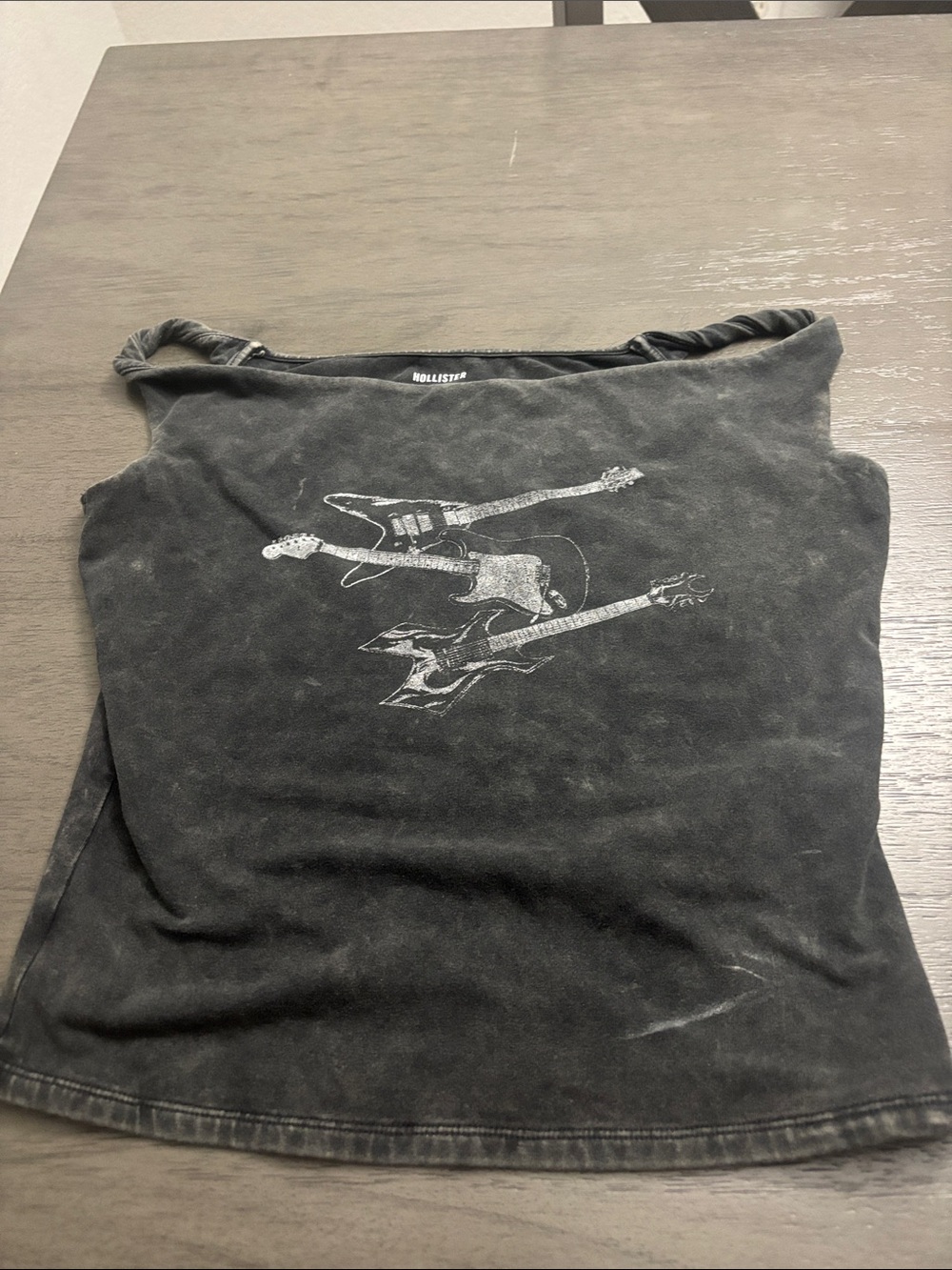 Hollister Black Guitar Graphic Tube Top
